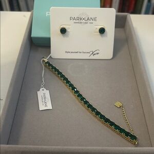 Park Lane Emerald Green and Gold Jewelry Set